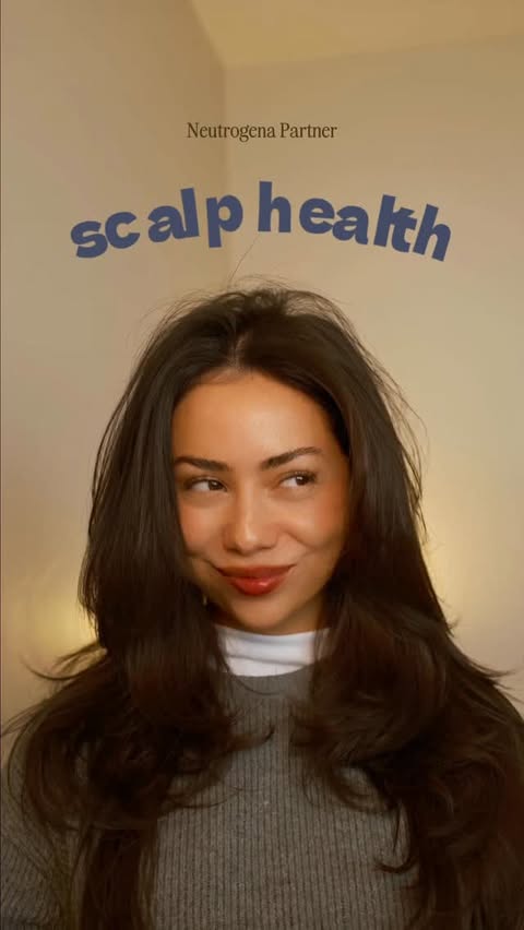 Instagram post by @amber.cosette for Neutrogena. Caption reads: #NeutrogenaPartner goodbye hair shedding and hello....