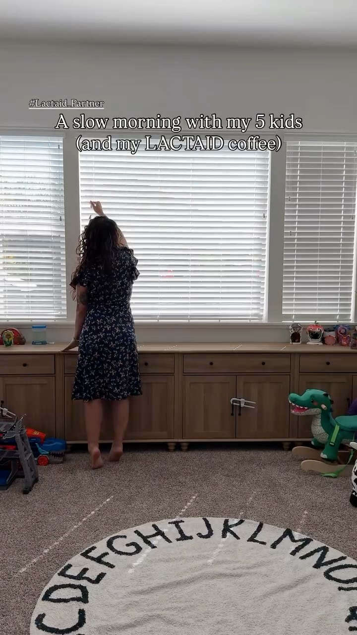 Instagram post by @mikalaidler for Lactaid. Caption reads: #ad A slow day at home with my five little ones.....