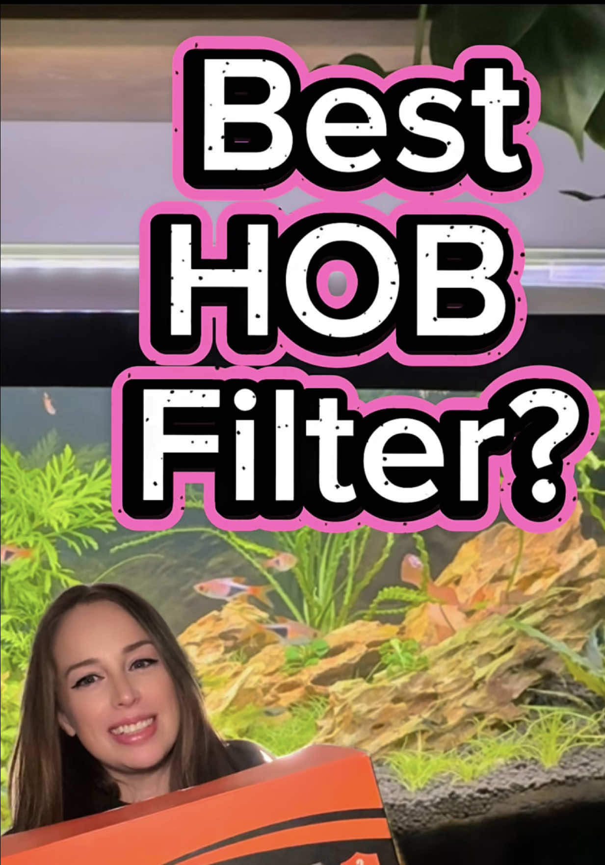 TikTok post by @sammyscapes for Hygger Aquarium. Caption reads: I’m so impressed with this filter. Check out my....