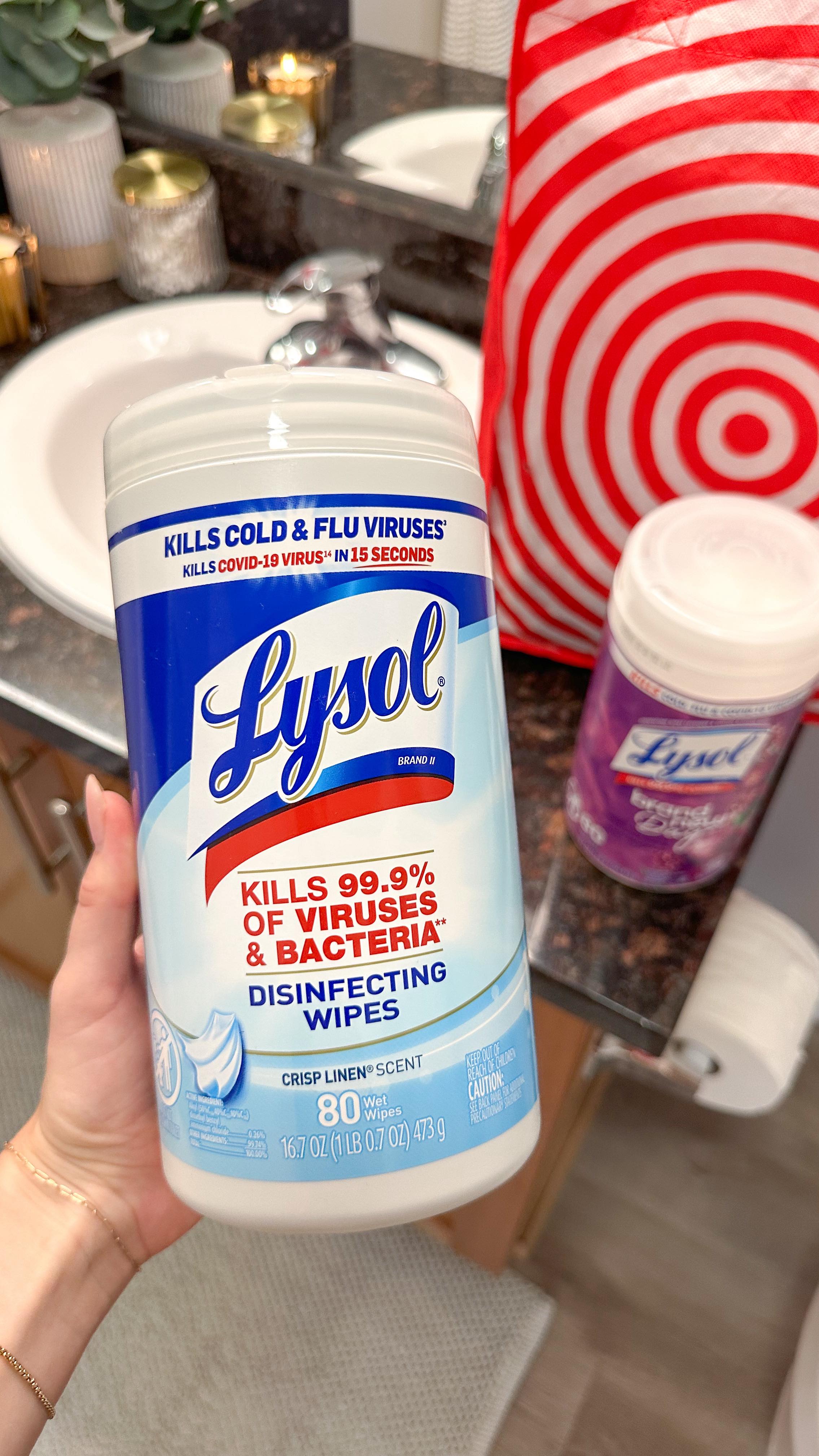 Instagram post by @shesattarget for SheSpeaks. Caption reads: #ad Target Run & Home Refresh with @lysol....