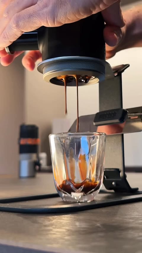 Instagram post by @coffee.enthusiastz for Wacaco. Caption reads: The Wacaco PicoPresso turns fresh grounds into....