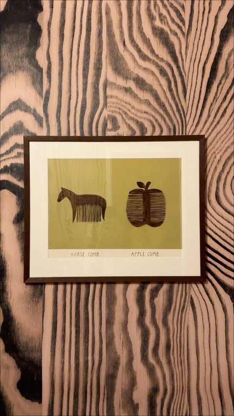 Instagram post by @nadknowlton for The Poster Club. Caption reads: [...] bathroom “Horse and Apple Comb” from....