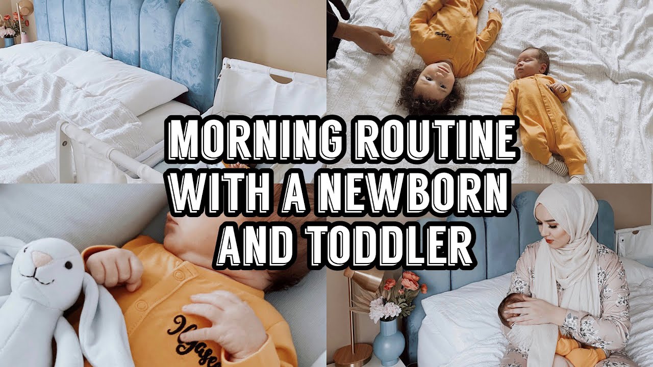 YouTube post by @nabiilaBee for Channel Mum. Caption reads: AD MORNING ROUTINE WITH A NEWBORN AND TODDLER FT....