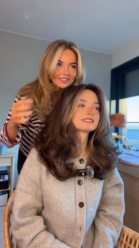 Instagram post by @isabellaschack for K18 Hair. Caption reads: Min fineste @maudschack_ 

#blowout #kerastase....