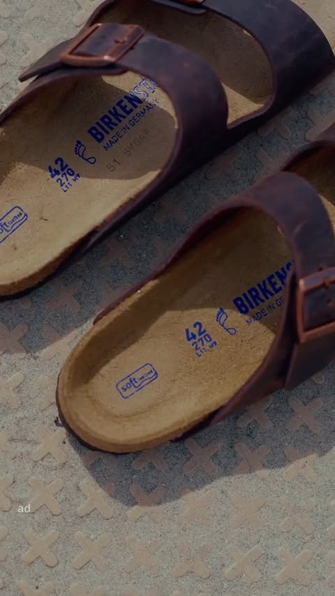 Instagram post by @theyoungwretch for Birkenstock. Caption reads: the only summer sandal you need 👣 @birkenstockusa....
