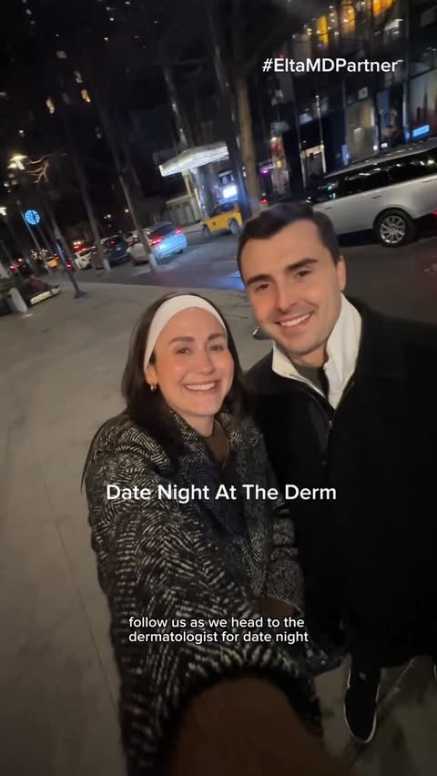 Instagram post by @jordynwoodruff for EltaMD. Caption reads: [...] us for date night at the derm with....