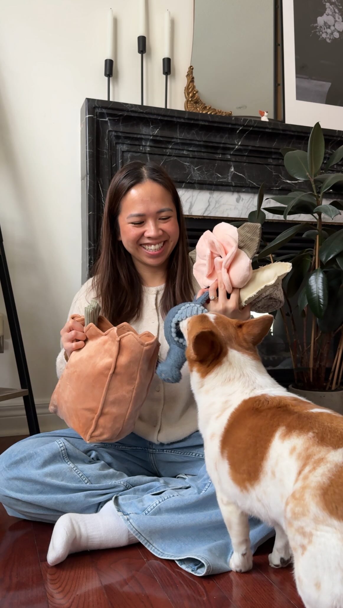 Instagram post by @lunabear.thecorgi for Lambwolf. Caption reads: [...] day is unboxing things for....