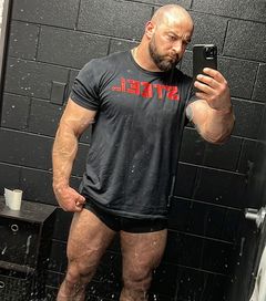 Instagram post by @dannybigaf for Steel Supplements. Caption reads: [...] appreciate being Bald. Whatever.....