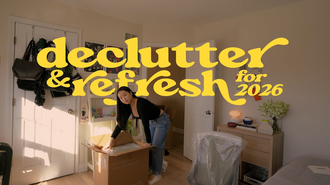 YouTube post by @withdanilee for Branch Furniture. Caption reads: let’s do an end of year declutter & bedroom....