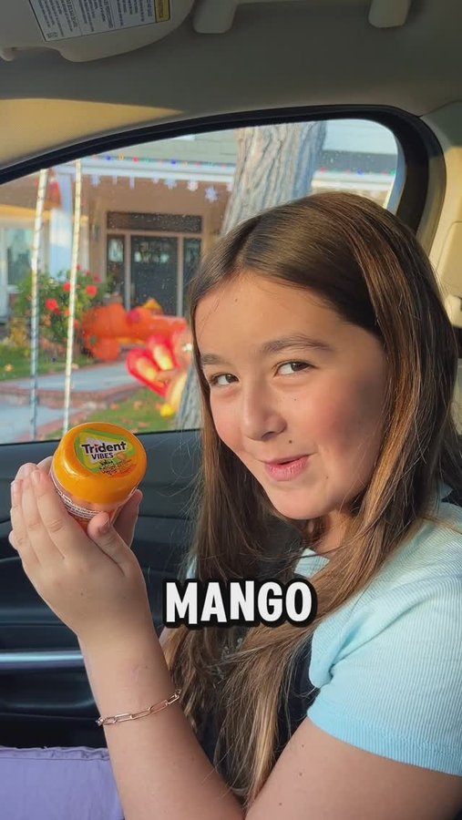 Instagram post by @chance for Trident Gum. Caption reads: Dad-daughter car rides just got a flavor upgrade!....