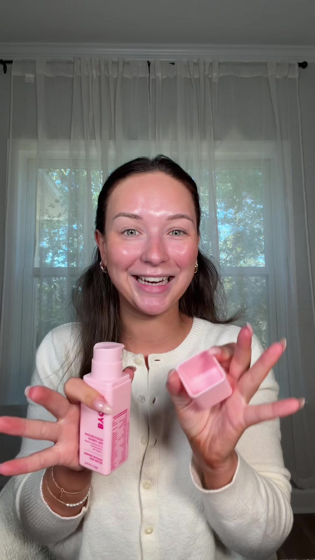 TikTok post by @shelbyannbell for BYOMA. Caption reads: Eeek! We’re taking over NYC with @byoma!!! Make....