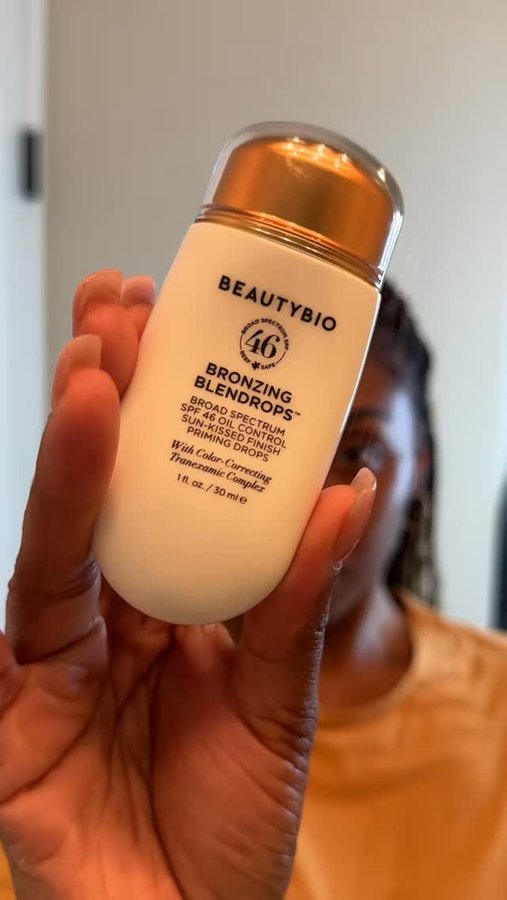 Instagram post by @chinnesee for BeautyBio. Caption reads: [...] blended, and bronzed with @beautybio....