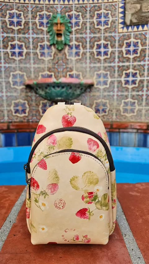 Instagram post by an influencer for Patricia Nash. Caption reads: [...] Sling Backpack. from @patricianashdesigns....