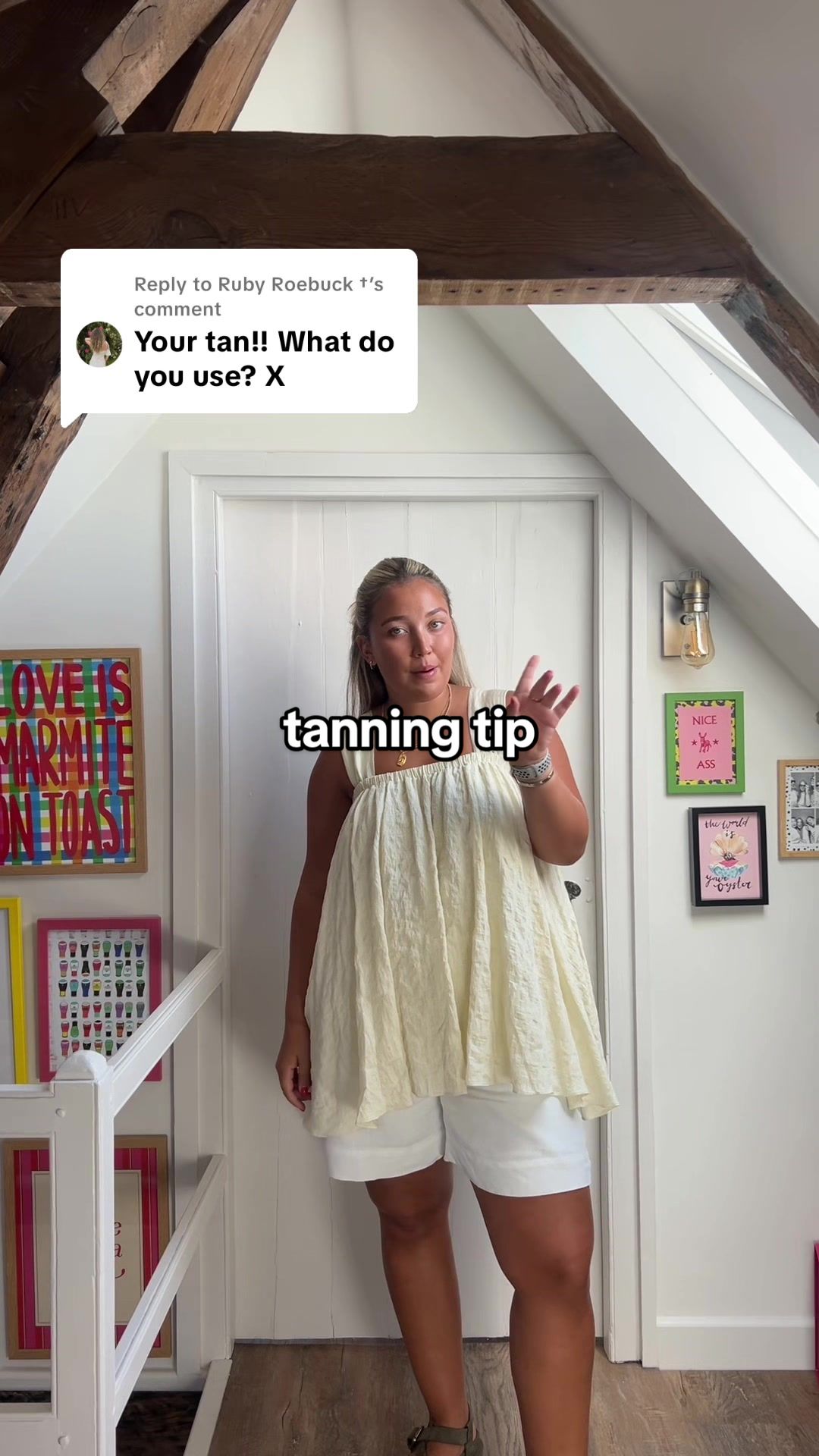 TikTok post by @emiliasuggitt for This Works. Caption reads: Replying to @Ruby Roebuck † this might the tan....