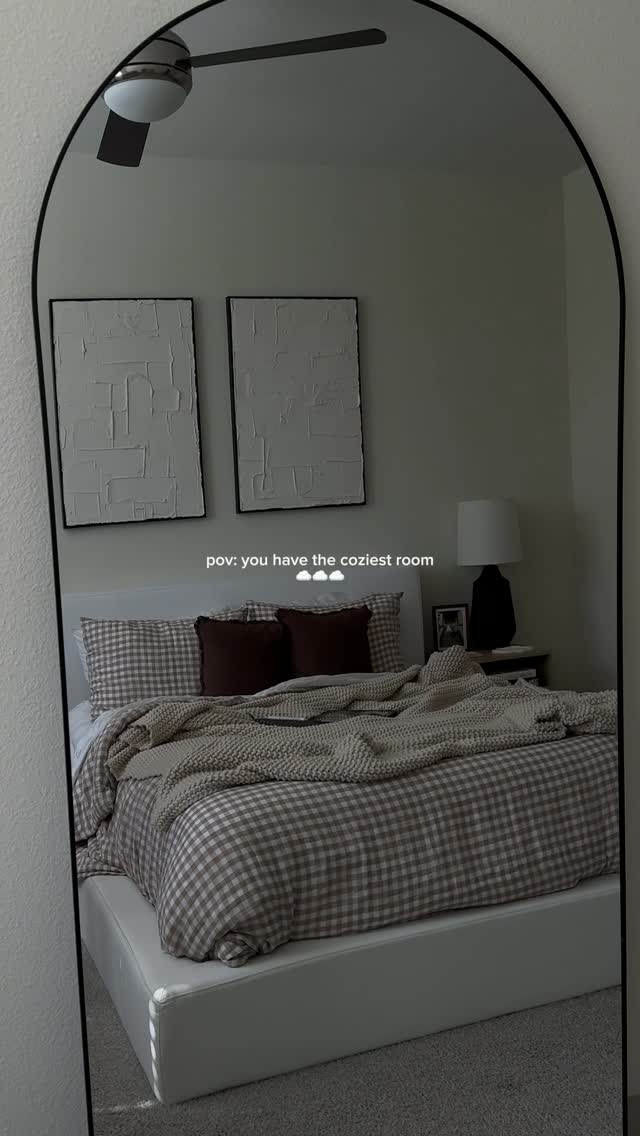 Instagram post by @logyn.brown for Softframe Designs. Caption reads: the coziest room thanks to @softframedesigns....