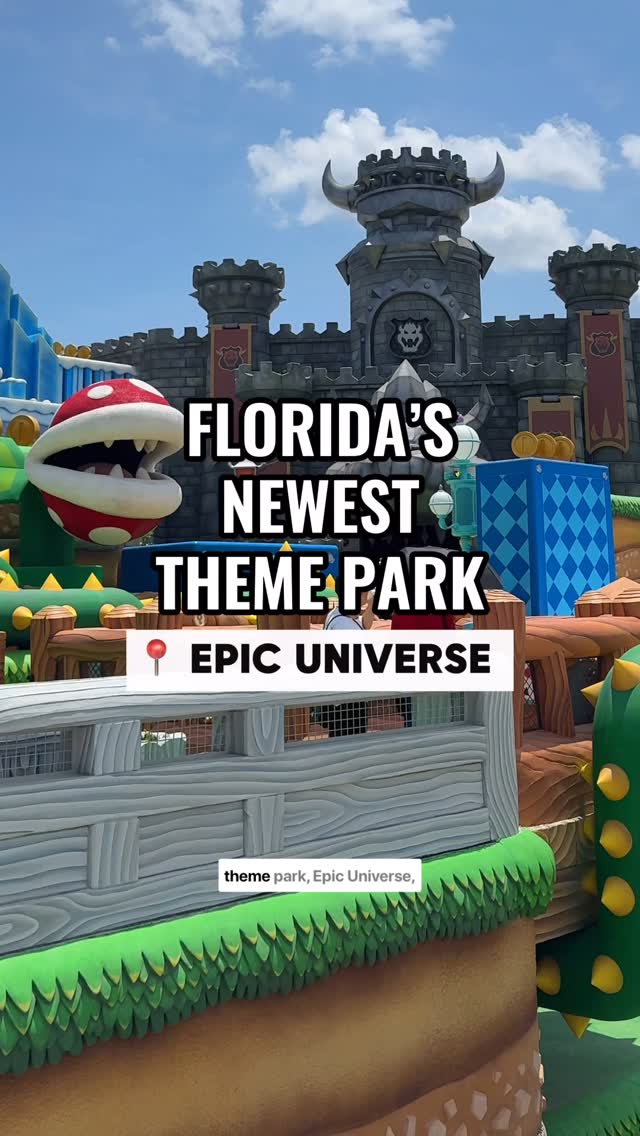 Instagram post by @floridatravelguide for Universal Orlando Resort. Caption reads: After years of anticipation, Epic Universe is....