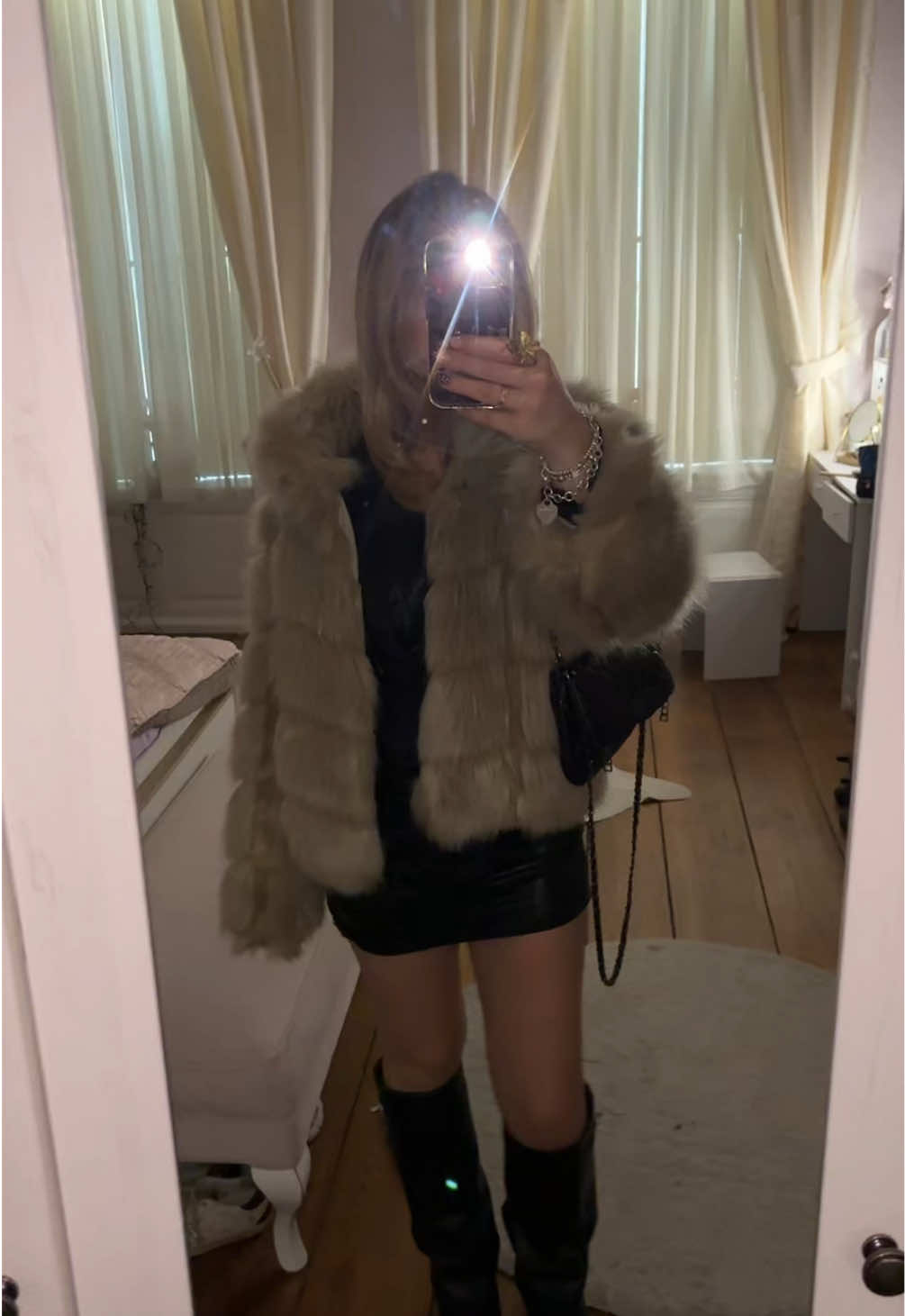 TikTok post by @eleni.tfy for Meet Me There. Caption reads: [...] prettiest new year’s eve dresses at @meet me....