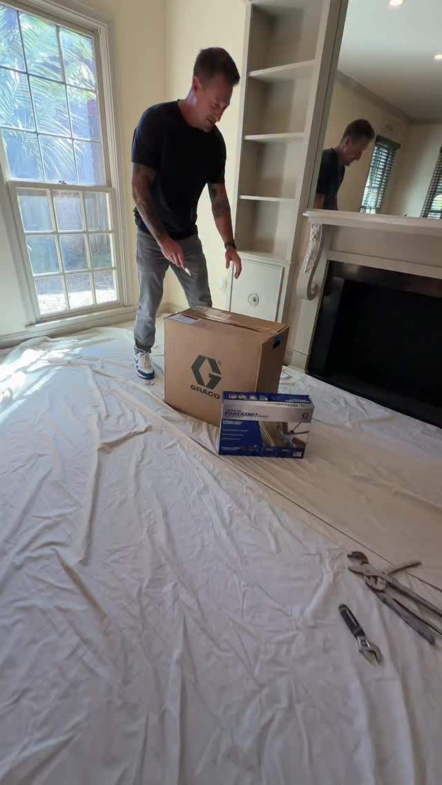 Instagram post by @wackenhutpaintingco for Graco. Caption reads: The PowerShot paired with the GX19 is a game....