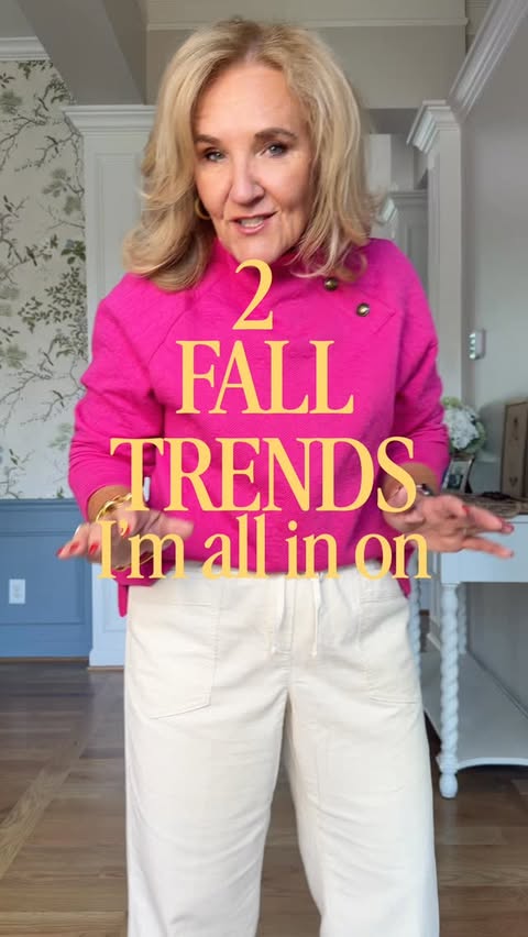 Instagram post by @sweetfringebenefits for Talbots. Caption reads: 2 trends I’m loving and #talbots is coming in....