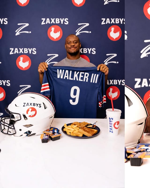 Instagram post by @kenneth_walker9 for Zaxby's. Caption reads: #ad Next Chapter. Signed with @realzaxbys (in Zax....