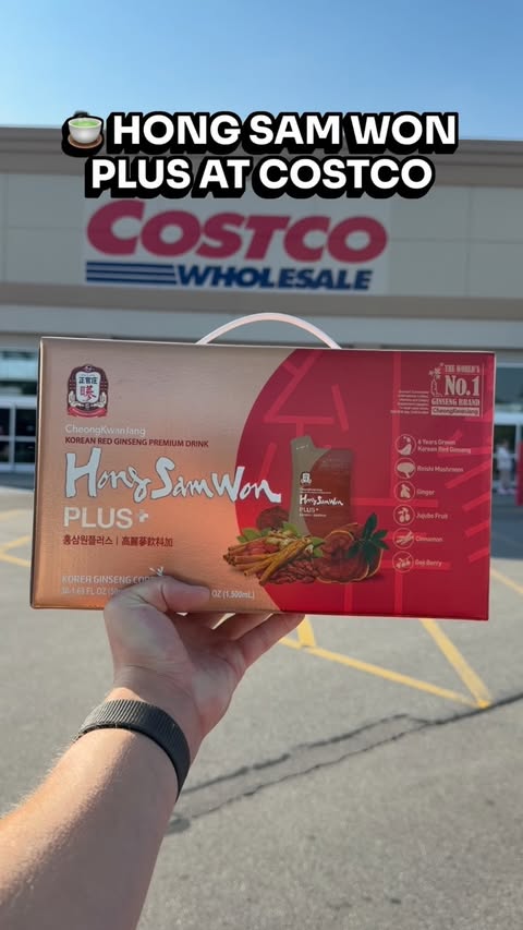 Instagram post by @costcobuys for Jungkwan Jang. Caption reads: 🍵 @jungkwanjang.us’s Hong Sam Won Plus has become....