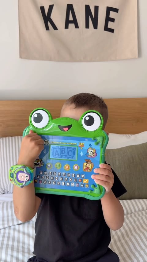 Instagram post by @vtechtoyscanada for LeapFrog USA. Caption reads: Toy Story has been part of his world for years… so....