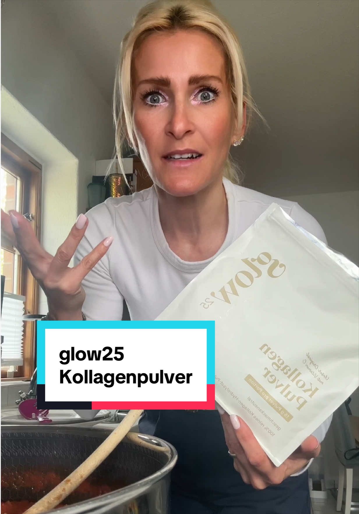 TikTok post by @janines.place for Glow25. Caption reads: [ad] 🤍 @Glow25 DE #kollagen #glow....
