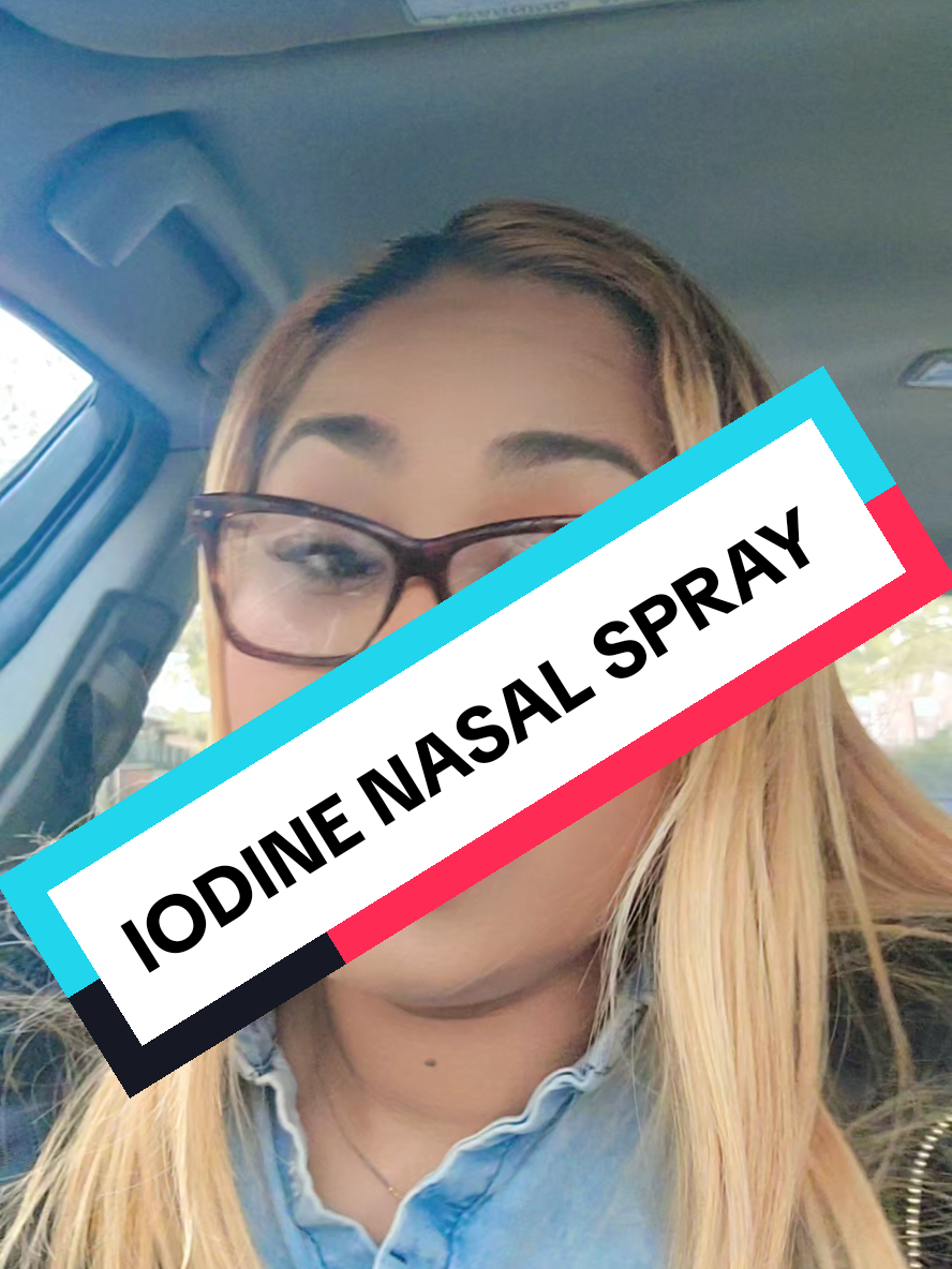TikTok post by @cam_for_dayz for Triquetra Health. Caption reads: IODINE NASAL SPRAY  PERFECT FOR PROTECTION AGAINST....