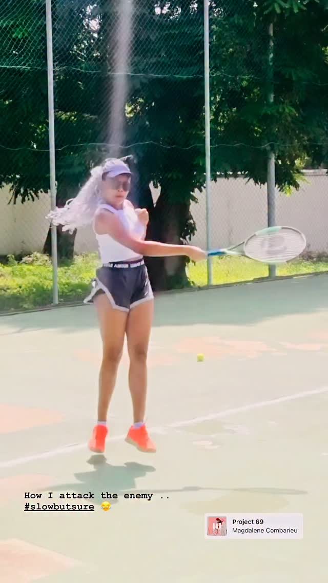 Instagram post by @maddymaznaz for BentleyRecords.io. Caption reads: 🎾 
#morningenergy #project69 #outnow.