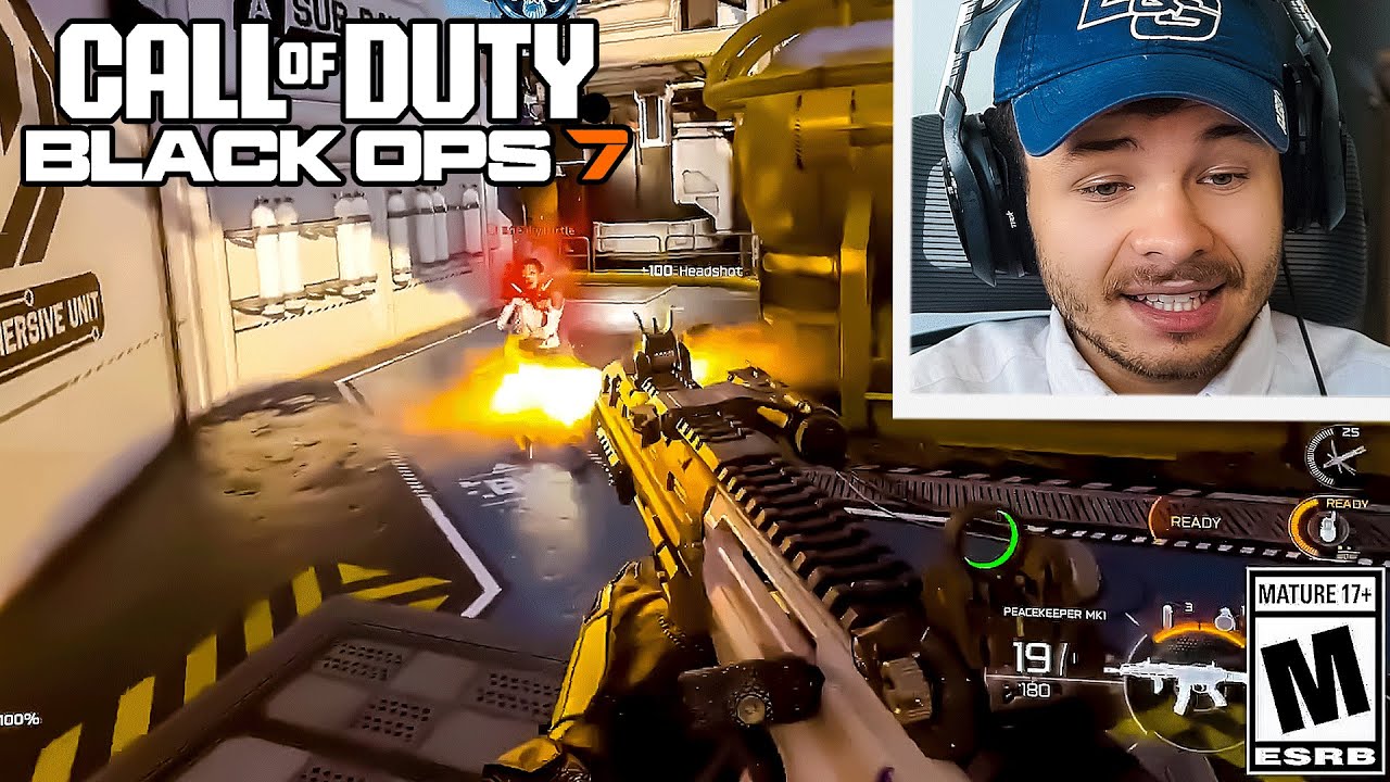 YouTube post by @JohnnyDerCoole for AimControllers. Caption reads: DAS ist also BLACK OPS 7 GAMEPLAY...