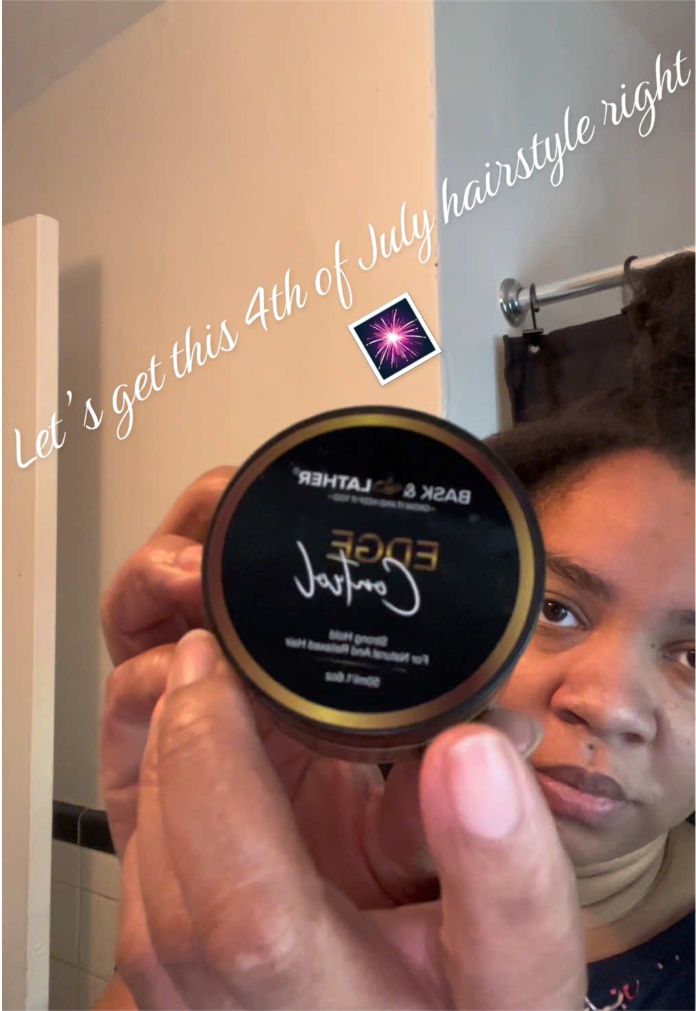TikTok post by @livinglavishaloca for Bask & Lather Co. Caption reads: Loving this edge control from @Bask and Lather Co....