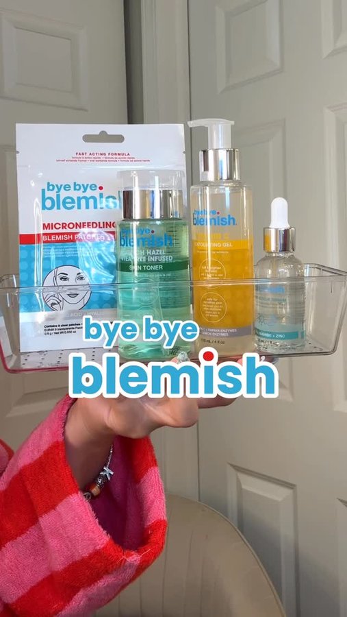 Instagram post by @karlaartmakeup for Bye Bye Blemish. Caption reads: [...] skin and prevent acne is thanks to....