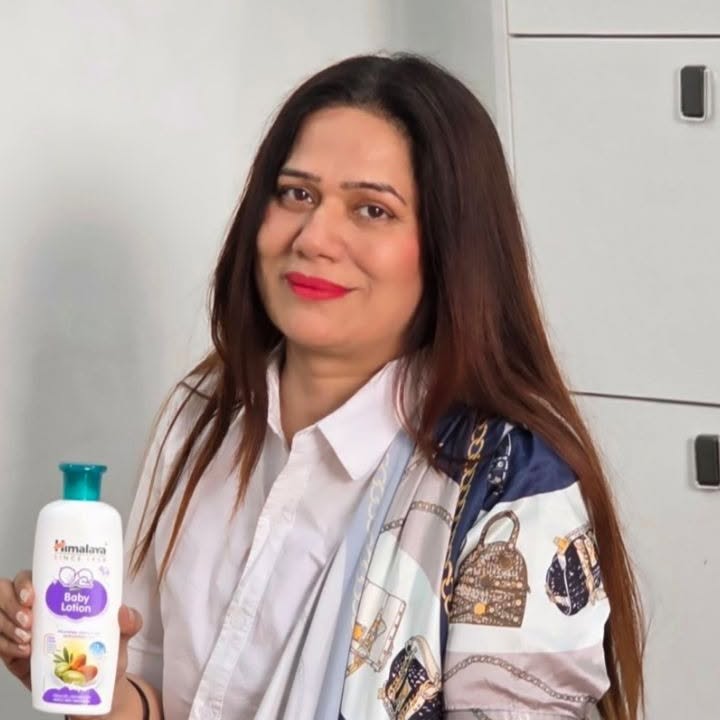 Instagram post by @sarita__chopra90 for Himalaya Babycare. Caption reads: Thanks for genuine products for our babies....
