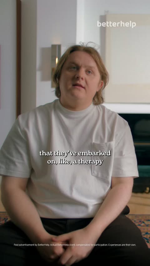 Instagram post by @lewiscapaldi for BetterHelp. Caption reads: A year ago, Lewis teamed up with @BetterHelp to....