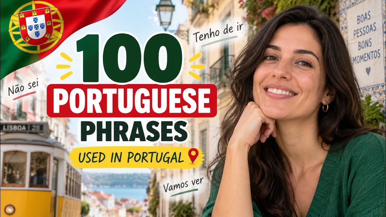 YouTube post by @learnportuguesetoday for Çağdaş'ın İngilizce Dil Okulu. Caption reads: 100 Portuguese Phrases You’ll Hear Everywhere in....