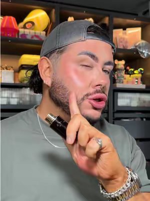 TikTok post by @allancraig_ for Fyne Cosmetics. Caption reads: [...] stick BEIGE BLUSH is my new fav @Fyne....