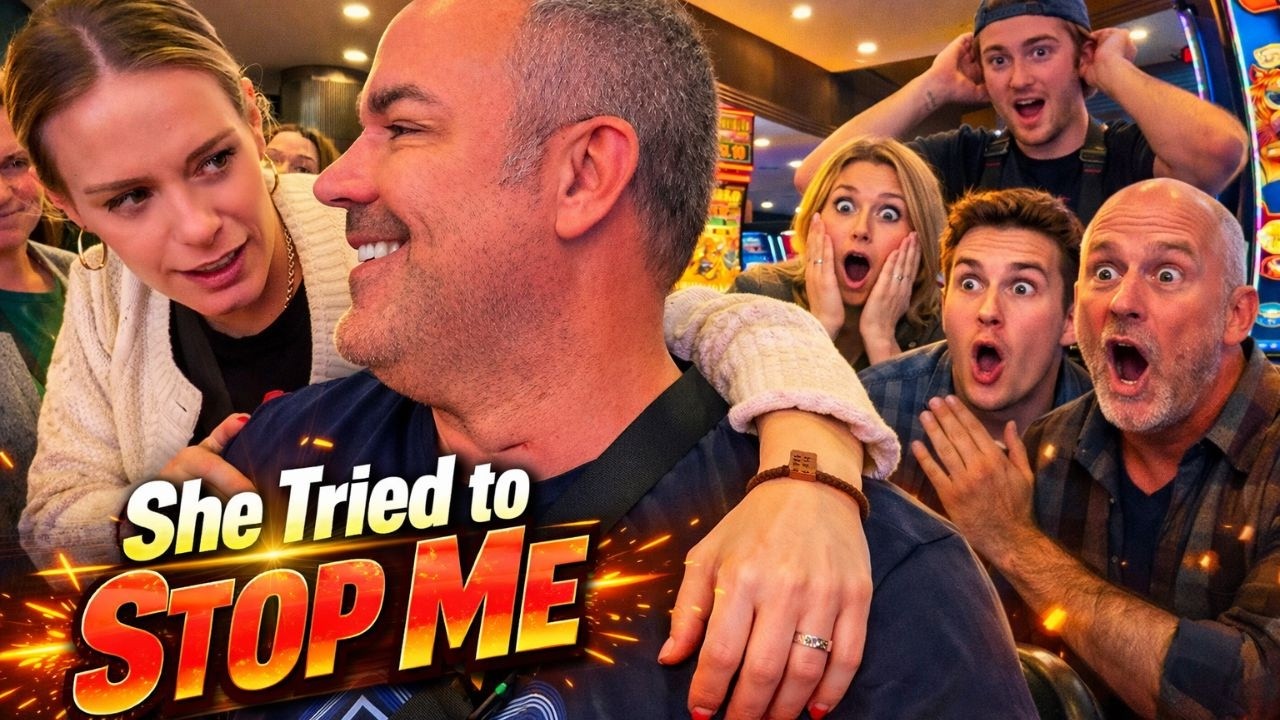 YouTube post by @MrHandPay for DraftKings. Caption reads: She Tried to STOP Me.... But Then THIS Happened!.