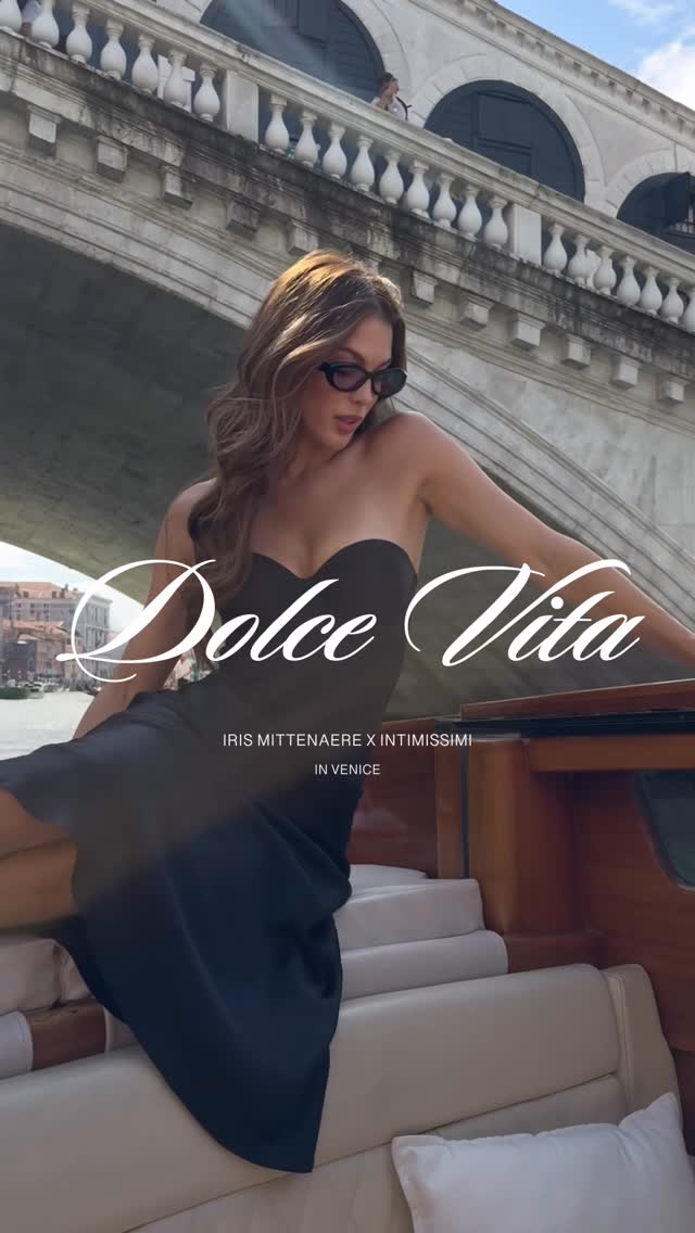 Instagram post by @irismittenaeremf for Intimissimi. Caption reads: La dolce vita avec @intimissimi 🌹
Tellement....
