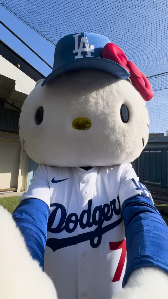 Instagram post by @dodgers for Hello Kitty. Caption reads: It’s Hello Kitty Night at Dodger Stadium and....