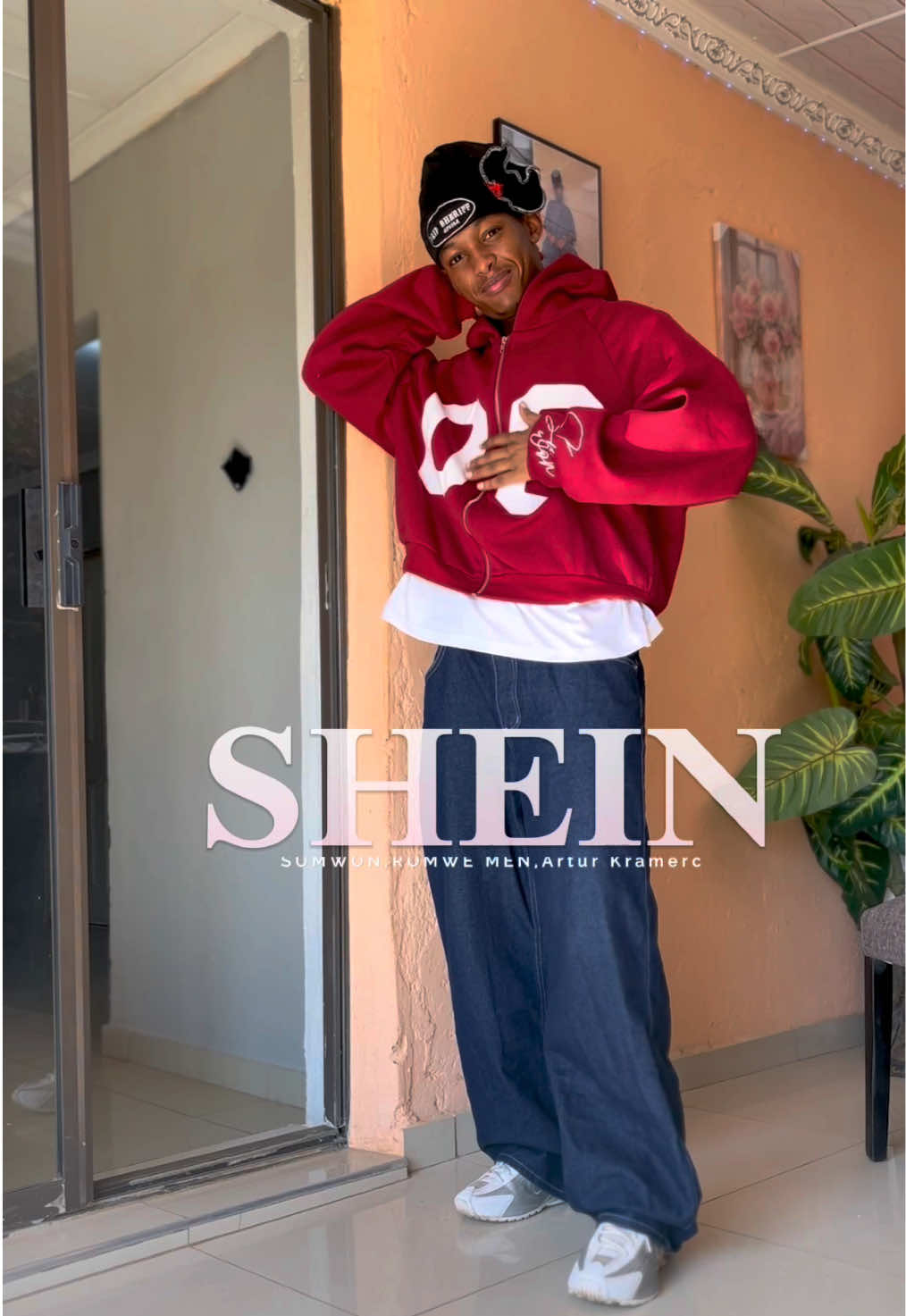 TikTok post by @innocent_kamogelo for SHEIN MEN. Caption reads: [...] @SHEIN @SHEIN ZA @SHEIN MEN #SHEINtrends....