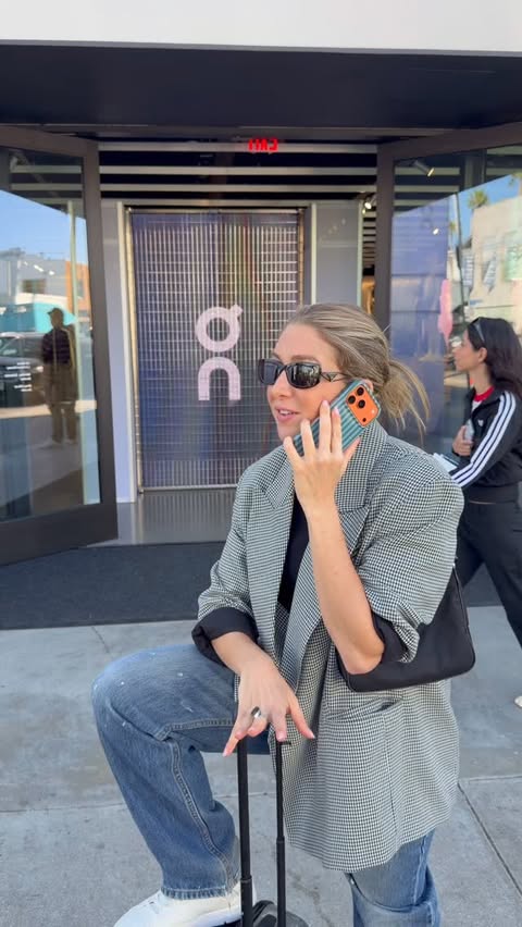 Instagram post by @runningonveggies for On. Caption reads: When LA calls, I run @on x @erewhon.