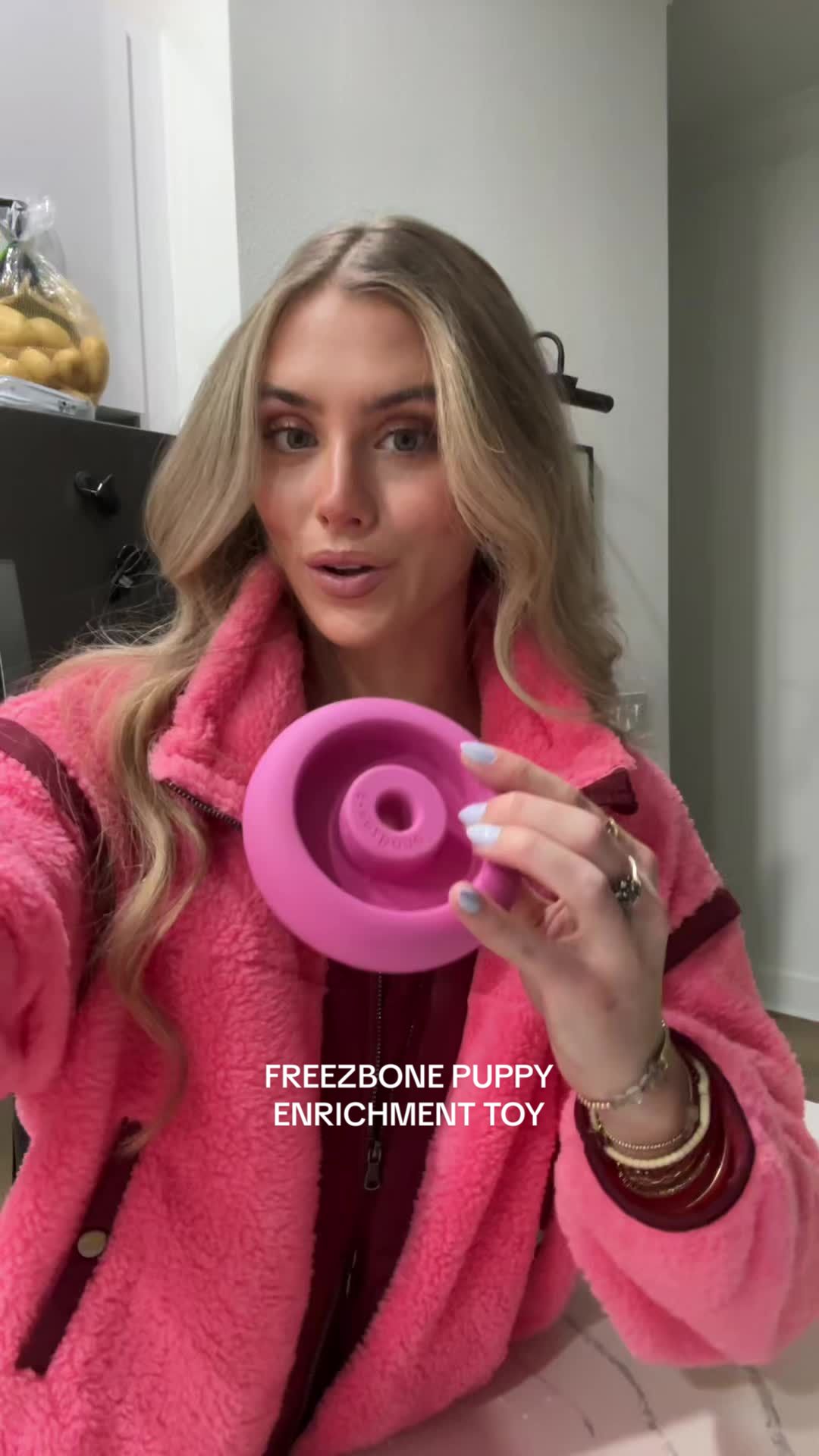 TikTok post by @sloanevosen for Freezbone. Caption reads: a new freeze bone for miss Penelope I got this....