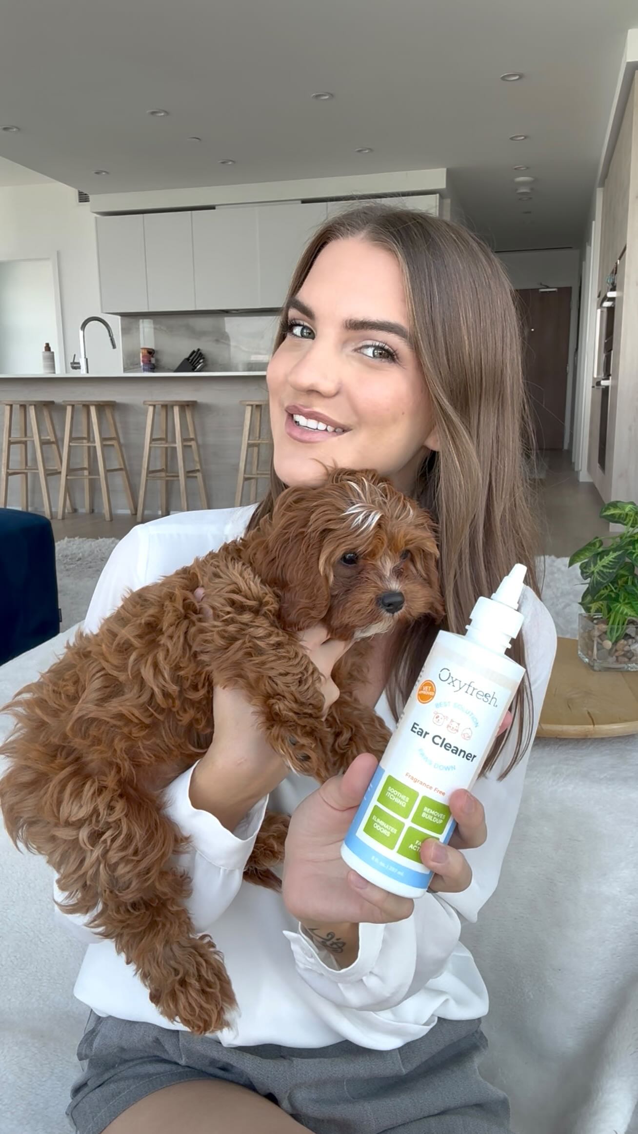 Instagram post by @fluffymissmaple for Oxyfresh. Caption reads: We just received the @oxyfresh Ear Cleaner and....