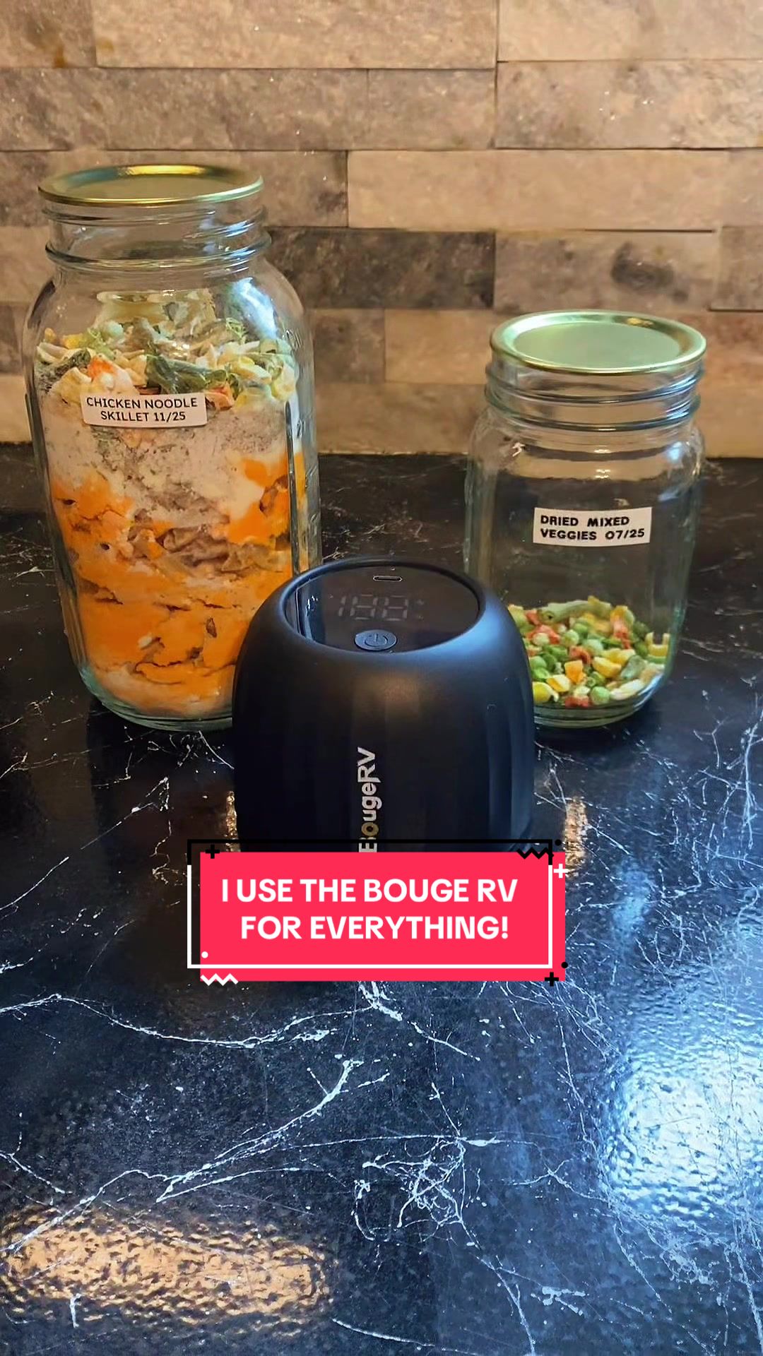 TikTok post by @madmealsinajar for BougeRV. Caption reads: [...] for everything - literally!! . . . . .....
