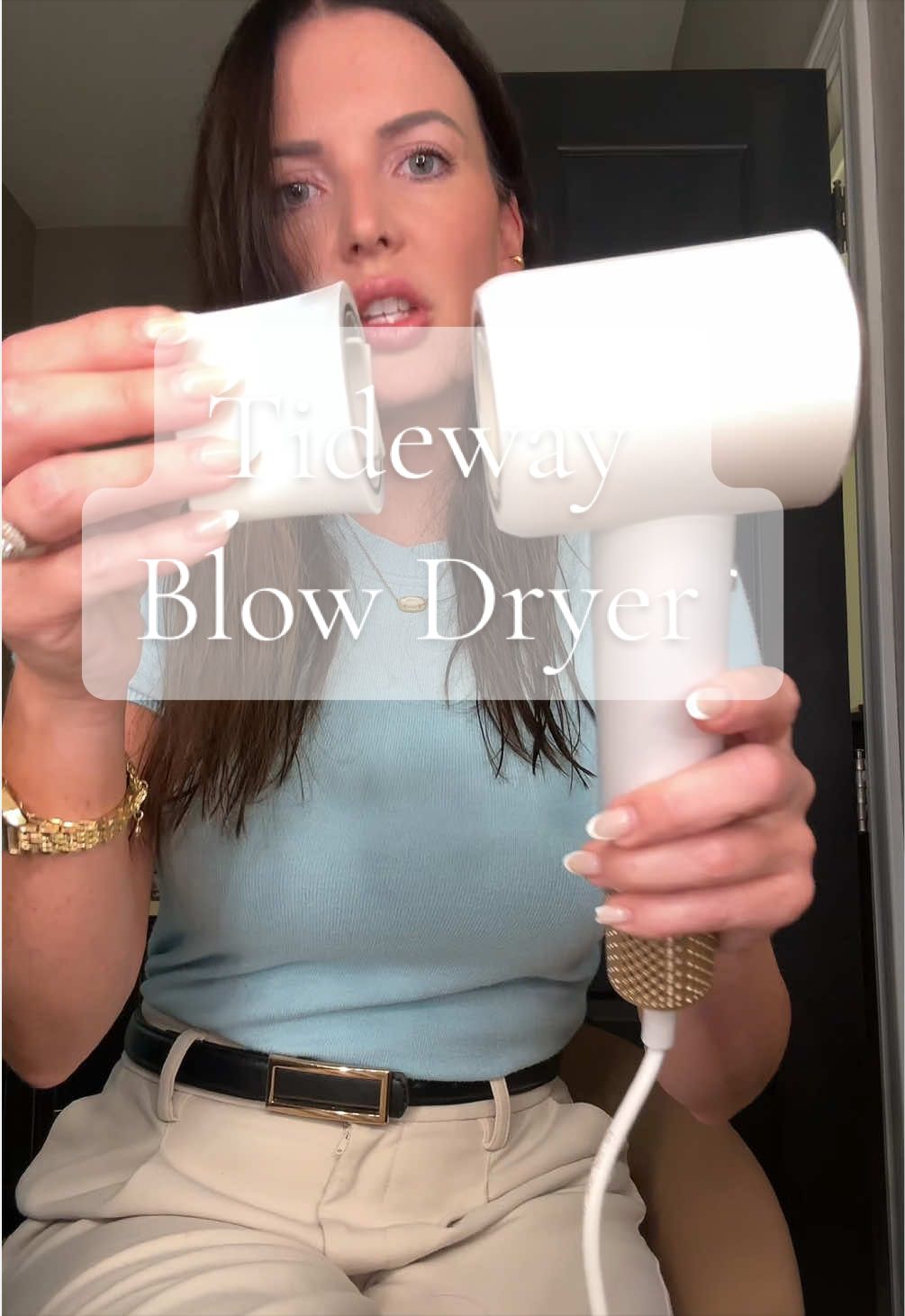 TikTok post by @alyciafaye for Tideway. Caption reads: @Tideway #corporatelife #workingmom #hairtiktok....