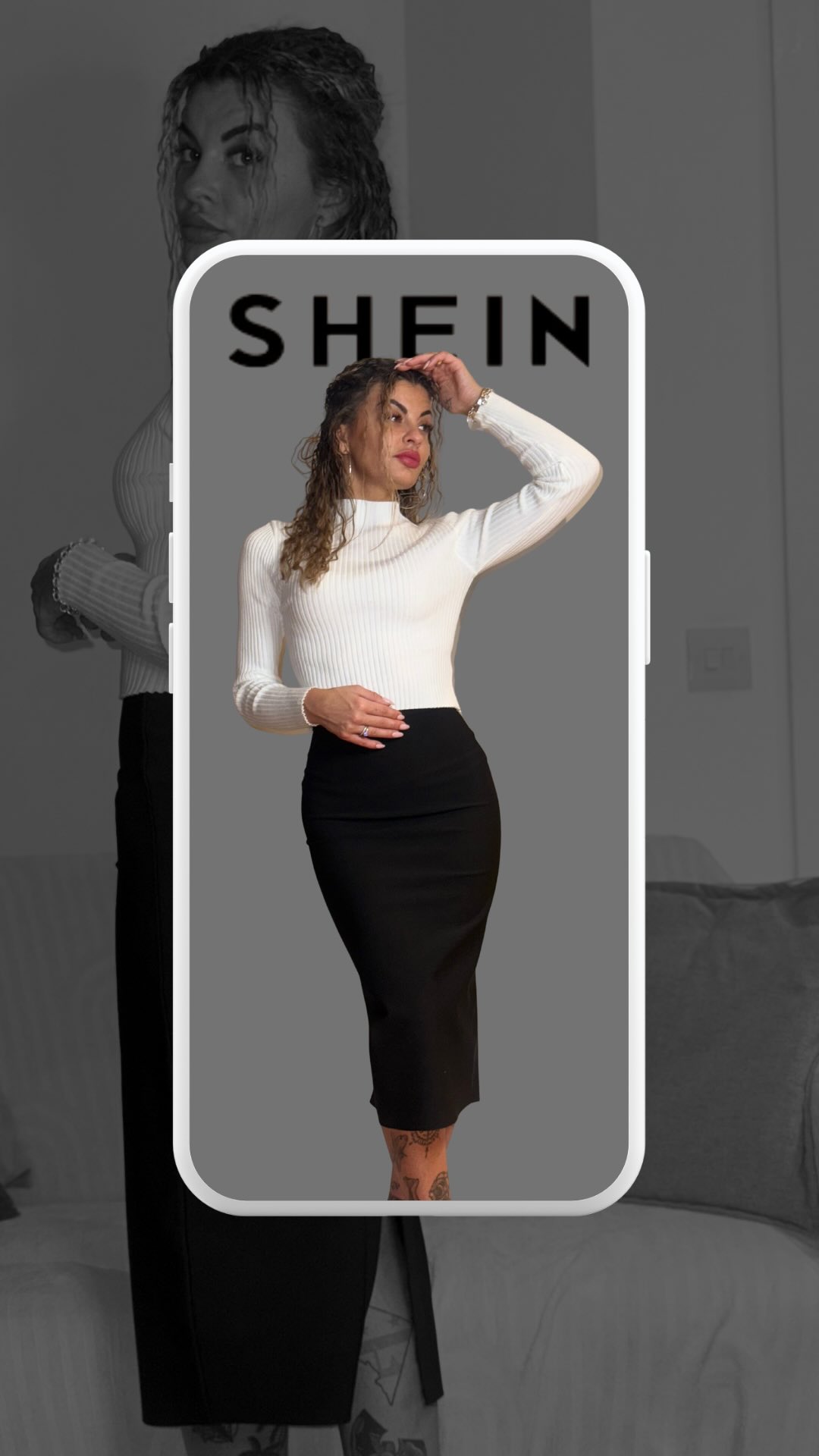 Instagram post by @pauleanpop for Sintillate Talent. Caption reads: The perfect pencil skirt doesn't exi...🫠 

Big....