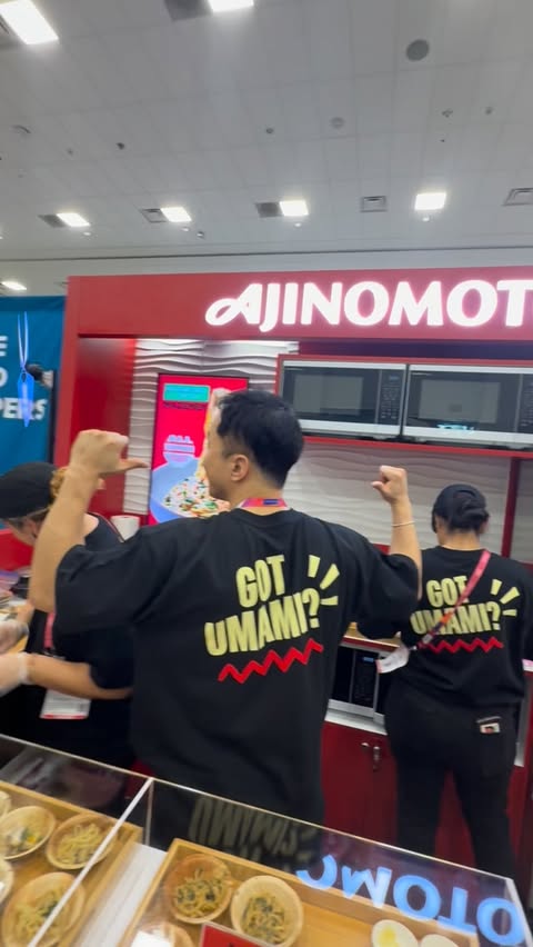 Instagram post by @natprodexpo for Ajinomoto. Caption reads: Come find Ajinomoto Foods at Booth N1443 and....