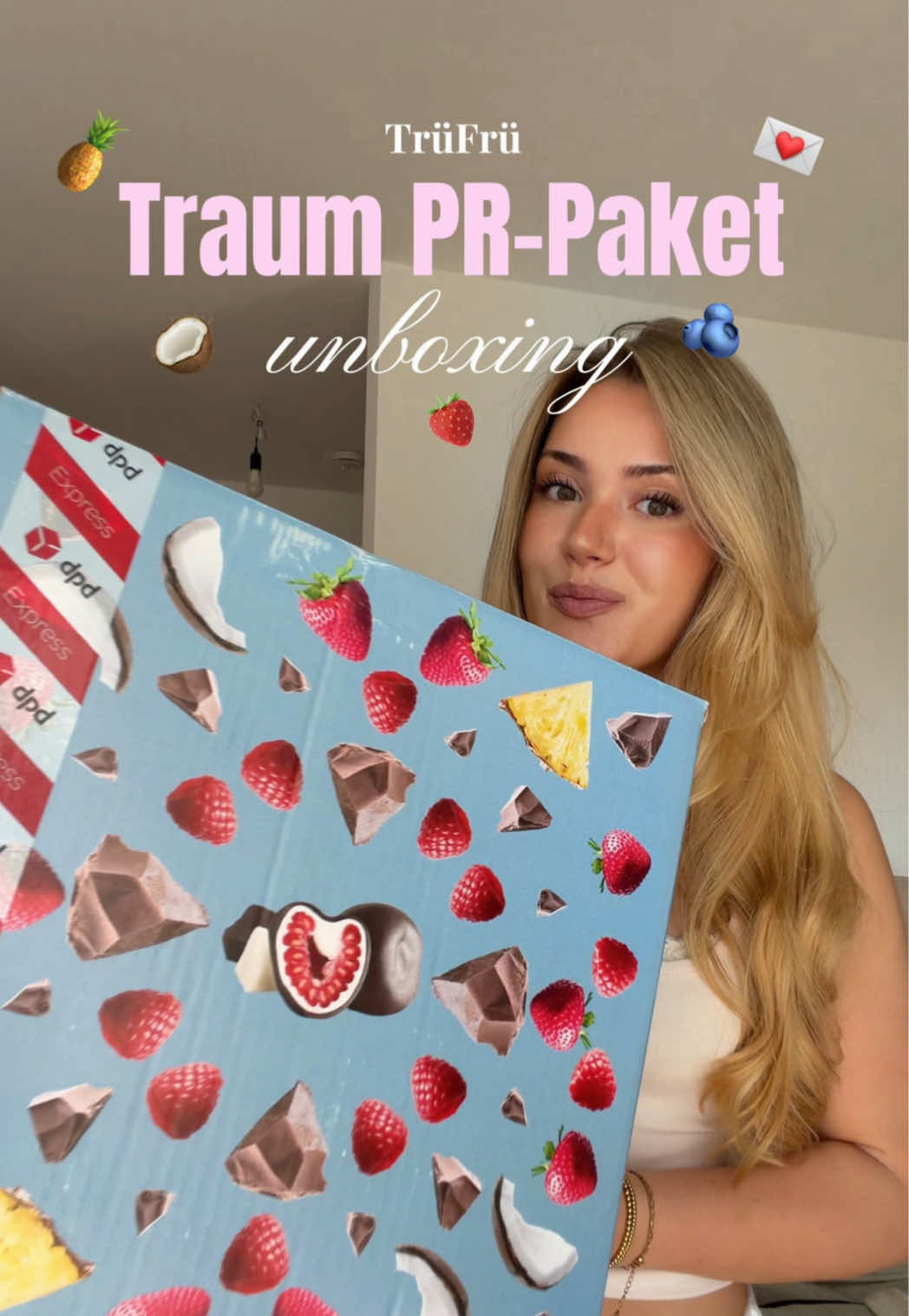 TikTok post by @natalie.slr for Tru Fru. Caption reads: Vielen vielen Dank an @Trü Frü DE und an euch....