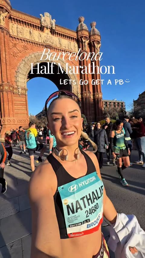 Instagram post by @nathalielennon_ for Brooks Running. Caption reads: [...] forgot all about it. 💫 Full kit was....