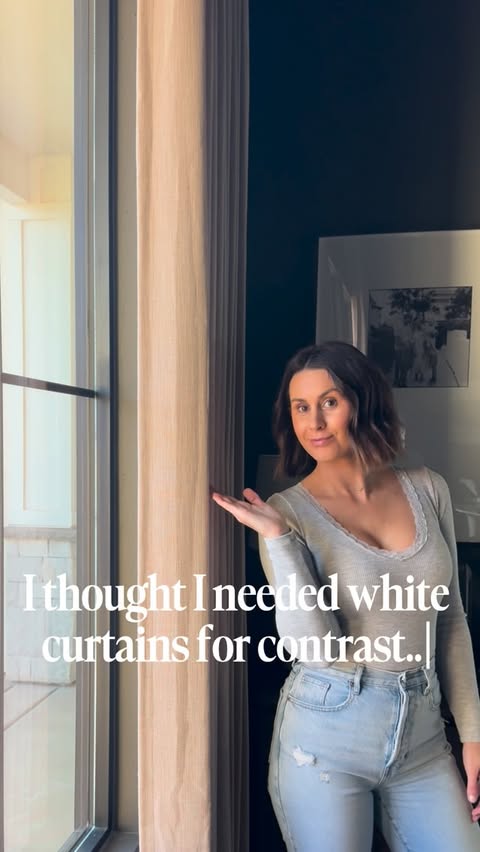 Instagram post by @maleahandcohome for Homerilla. Caption reads: [...] curtains can get wildly expensive, but....